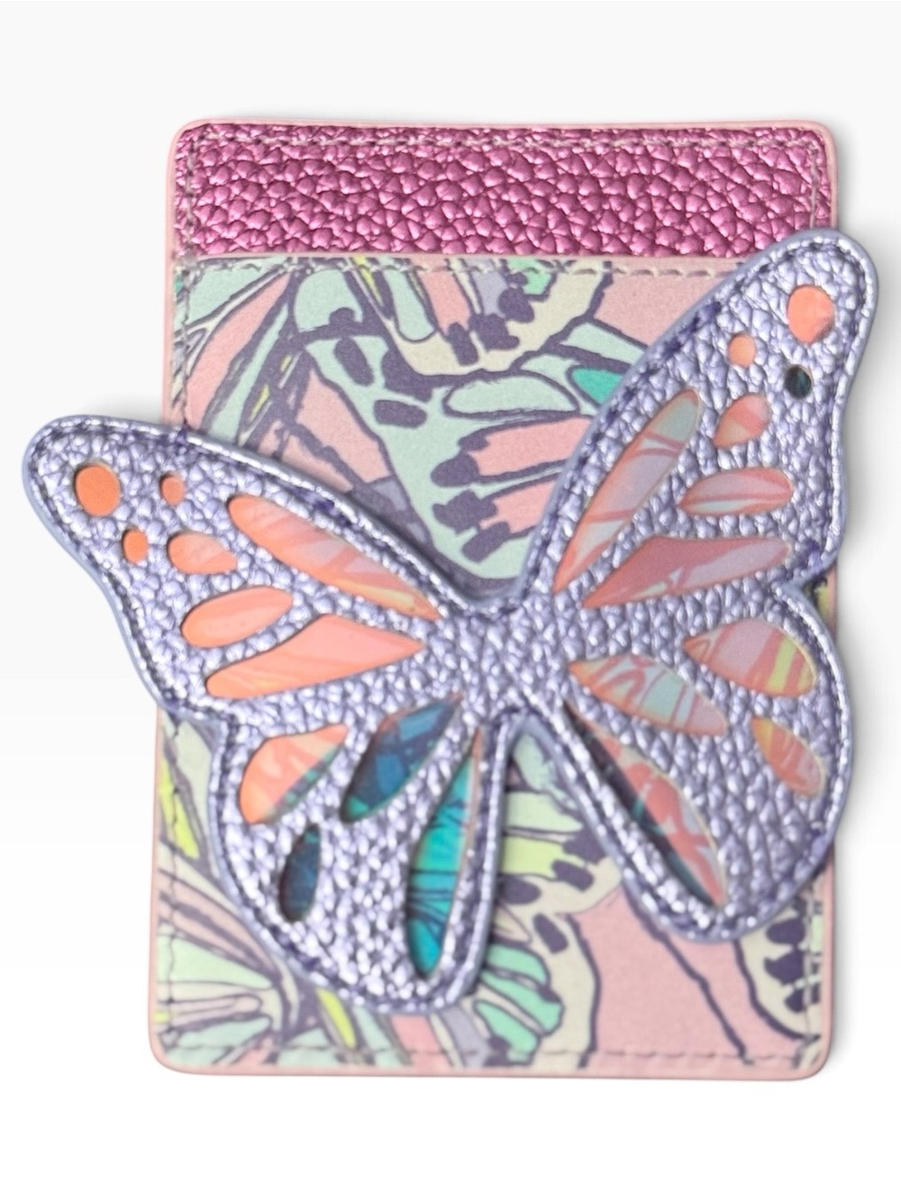 Kurt Geiger London NWT CC Holder Butterfly Cardholder in Pink & Purple - Picture 5 of 5